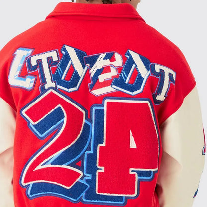 Single Breasted College track Jacket Baseball Letterman Boxy Jacket Men Custom Cropped Vintage Jacket Embroidery