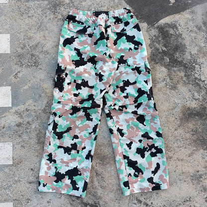 Wide Leg Cargo Track Pants Men Custom Allover Printed Detachable Leg Tactical Camo Work Cargo Pants