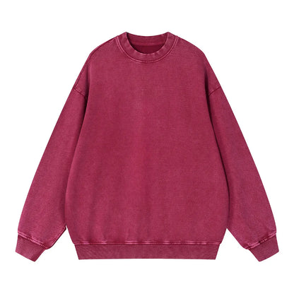 Heavyweight Cotton Supplier Low MOQ Vintage Garment Dye Blank Custom Logo Casual Gradient Crewneck Sweatshirt
