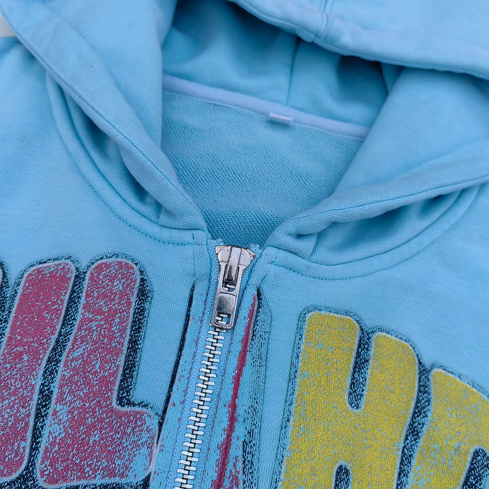 Custom Screen Printing Unisex Oversized Fit Graphic Hoodies 450 Gsm French Terry Heavyweighcotton Men Zip up Hoodie