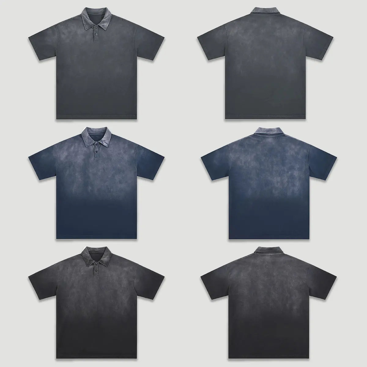 Customizable Casual Manufacturer Supplier Low MOQ Vintage Acid Wash Blank Custom Print Custom Logo Mens Short Sleeve Polo