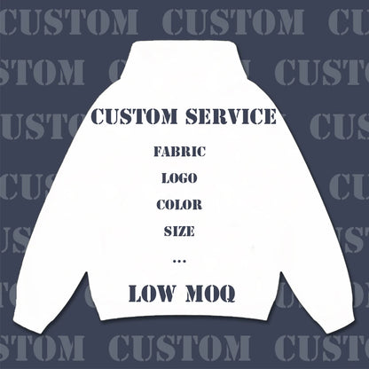 Low Moq High Street Unisex Oversized Heavyweight Cotton Hoodie Jacket Men Custom Vintage Washd Two Way Zip Up Hoodie