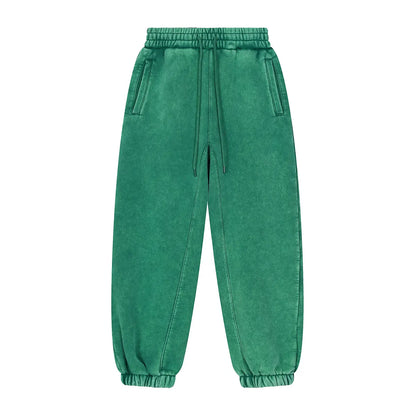 Trending Streetwear Supplier Low MOQ Vintage Fleece Lined Blank Custom Logo Unisex Snowflake Wash Jogger Pants