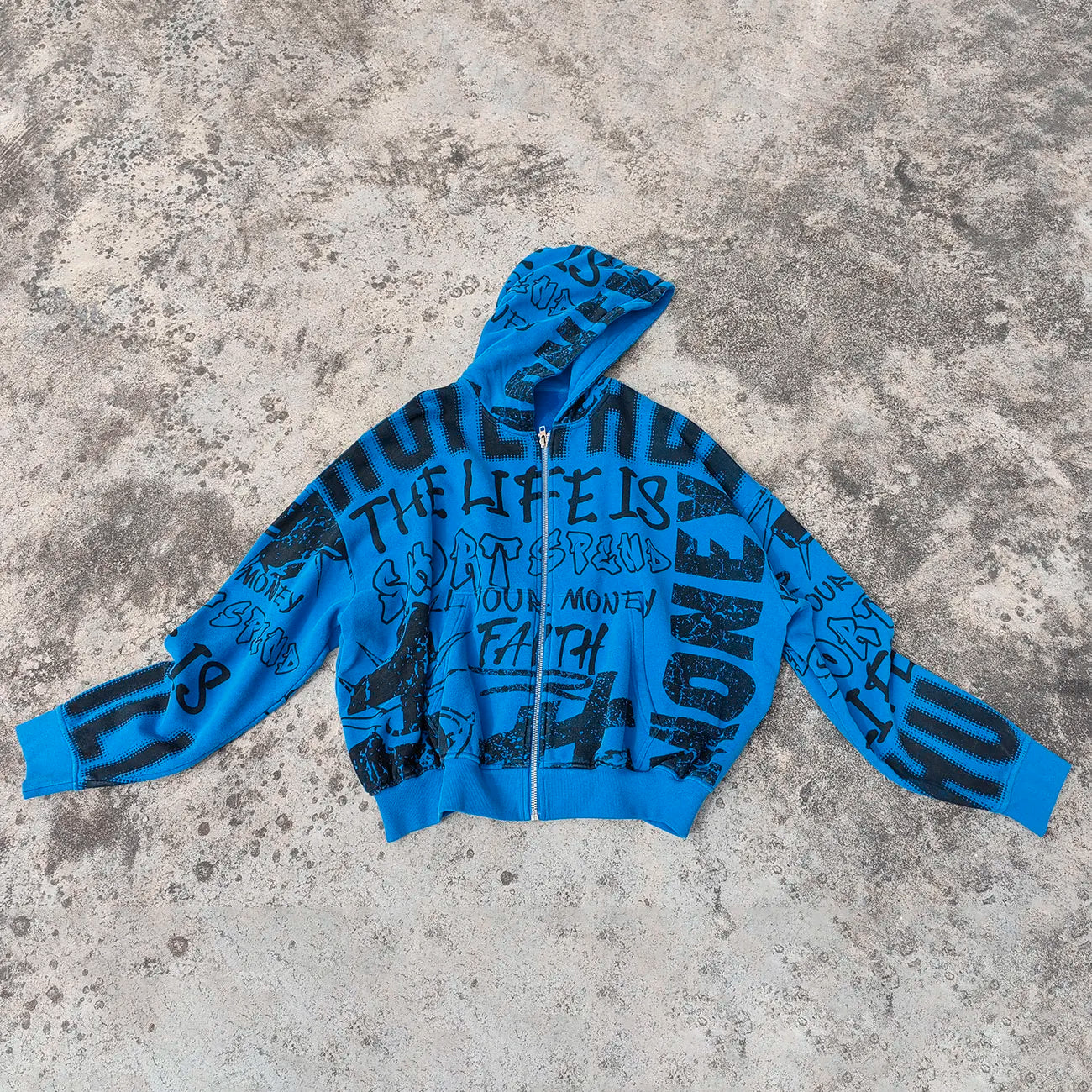 420 Gsm Heavyweight Cotton Hoodie Custom All Over Printed Zip up Men Oversized Fit Graphic Hoodies