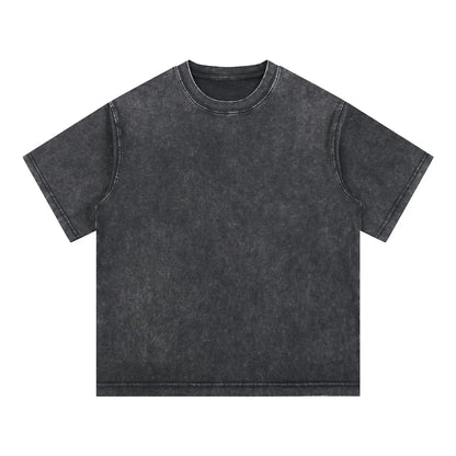 Vintage Fashion Supplier Low MOQ Acid Wash Snowflake Wash Blank Custom Print Mens Oversized T Shirt
