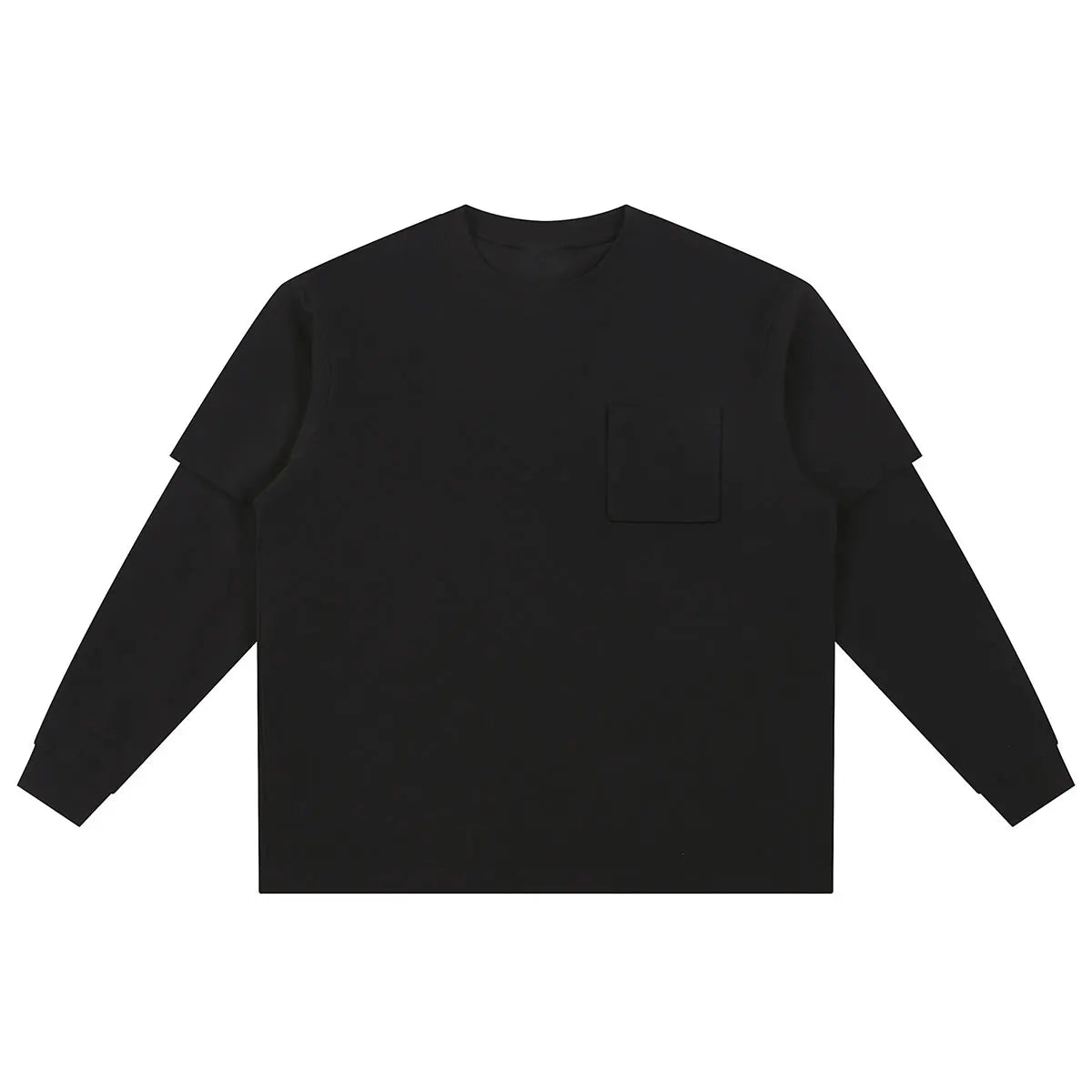 Premium Comfort Manufacturer Supplier Low MOQ Vintage Acid Wash Blank Custom Print Custom Logo Casual Layered Sleeve Tee