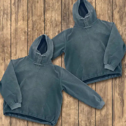 Monster factory wholesale winter heavyweight thick hoodie men vintage style fluffy ninja hoodie