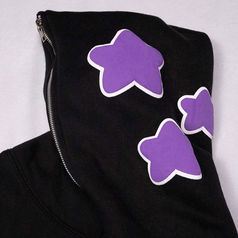 HUILI FACTORY unisex streetwear full face zip hoodie custom heavyweight 3d puff printing graphic hoodies