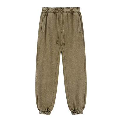 Heavyweight Cotton Supplier Low MOQ Acid Wash Snowflake Wash Blank Custom Print Casual Tapered Sweatpants