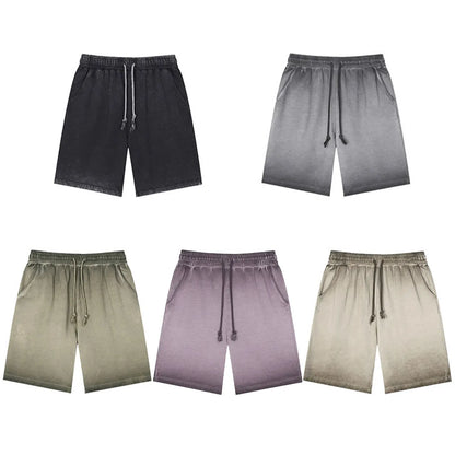 Heavyweight Cotton Supplier Low MOQ Vintage Garment Dye Blank Custom Logo Casual Drawstring Shorts