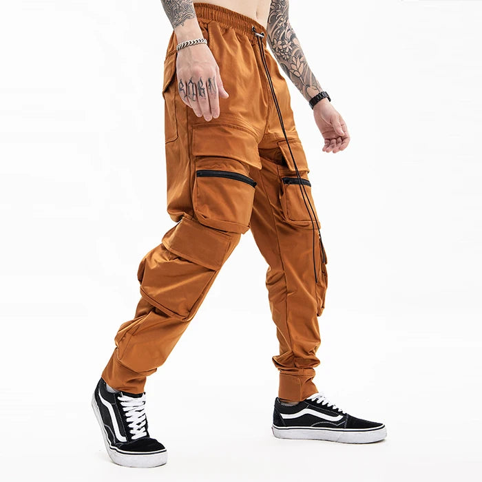 Huilin Factory Oem Mens Cargo Pants Gyms Fitness Sportswear Trouser Men Casual Jogger Pant High Street Joggers Sweatpants