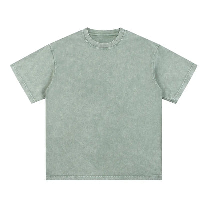 Vintage Fashion Supplier Low MOQ Acid Wash Snowflake Wash Blank Custom Print Mens Loose Fit T Shirt