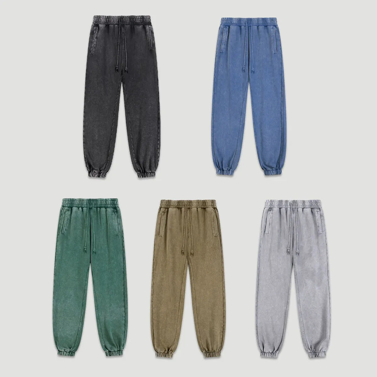 Heavyweight Cotton Supplier Low MOQ Acid Wash Snowflake Wash Blank Custom Print Casual Tapered Sweatpants
