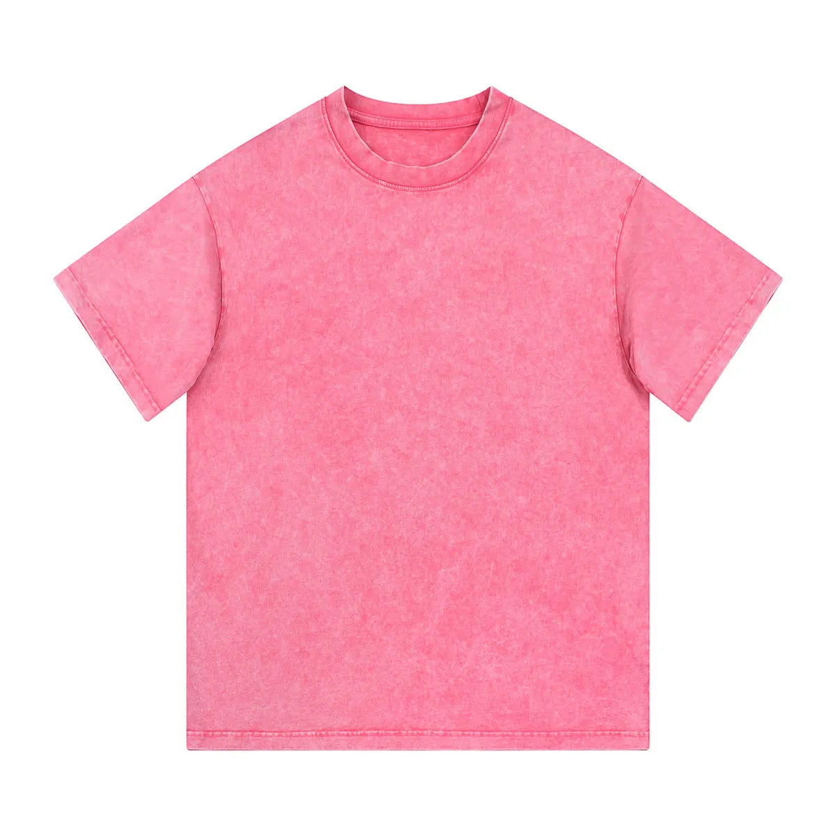 Heavyweight Cotton Supplier Low MOQ Acid Wash Garment Dye Blank Custom Print Casual Crewneck Tee