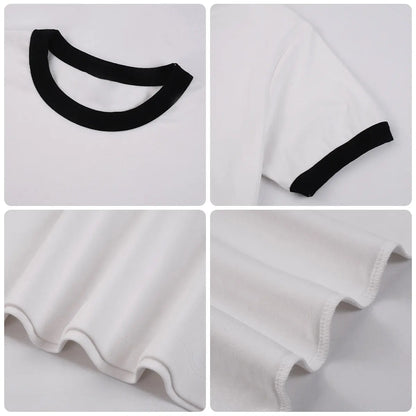 Streetwear Essential Supplier Low MOQ Vintage Classic Blank Custom Logo Mens Contrast Trim Crewneck Shirt