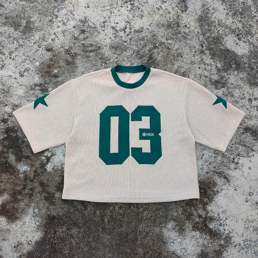 Short Sleeve comfort Colors t Shirts Embroidery logo Mens Oversized Crochet Knit Boxy Tshirts