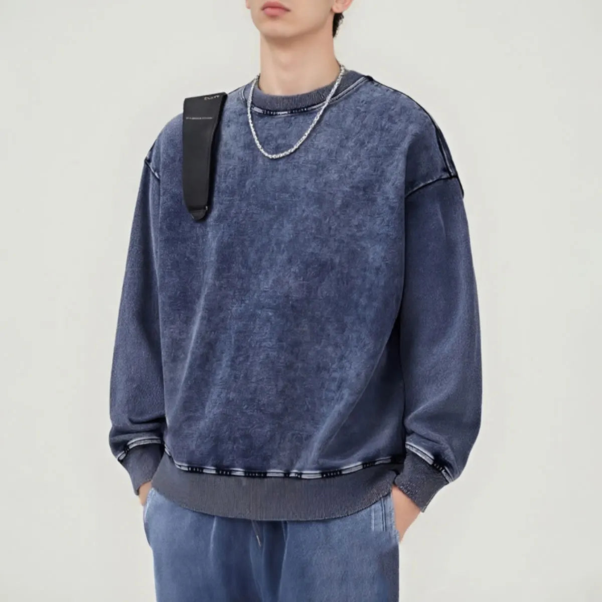Essential Streetwear Supplier Low MOQ Vintage Washed Blank Custom Logo Mens Jogger Tracksuit