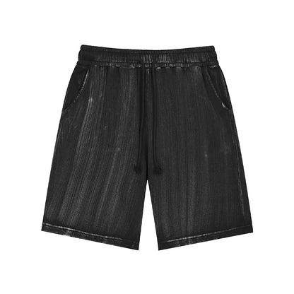 Heavyweight Cotton Supplier Low MOQ Acid Wash Garment Dye Blank Custom Print Casual Drawstring Shorts