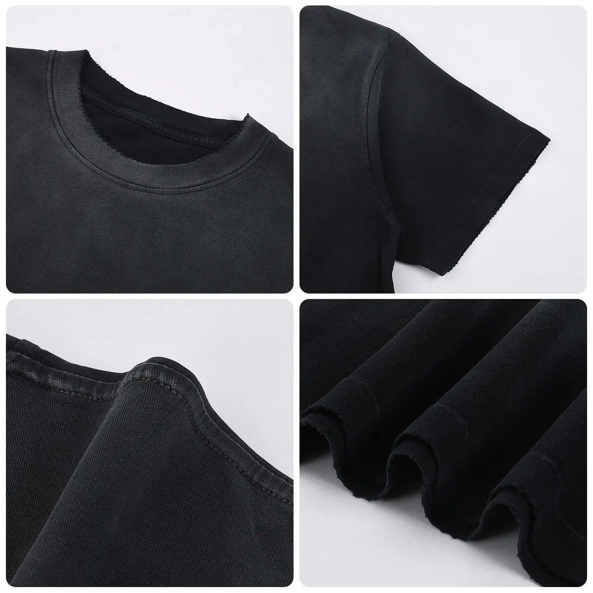 Vintage Fashion Supplier Low MOQ Acid Wash Garment Dye Blank Custom Print Mens Loose Fit T Shirt