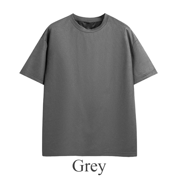 Huilin Oem Manufacturer New Arrival Summer Oversized Unisex Heavyweight T Shirt Custom Suede Fabric Men Plain Blank T Shirt