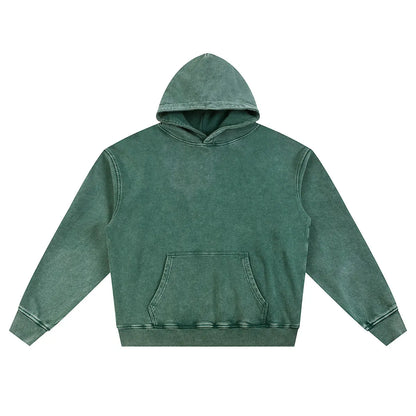 Heavyweight Fleece Supplier Low MOQ Vintage Snowflake Wash Blank Custom Logo Casual Hooded Sweatshirt