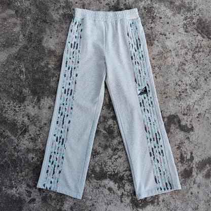 Heavyweight French Terry Track Pants Custom Embroidery Logo Mens Wide Leg Striped Trimmed Sweatpants