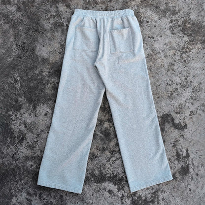 Heavyweight French Terry Track Pants Custom Embroidery Logo Mens Wide Leg Striped Trimmed Sweatpants