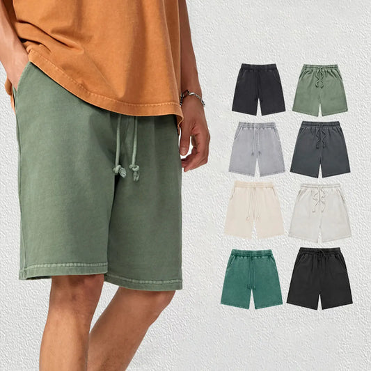 Trending Streetwear Supplier Low MOQ Vintage Oversized Blank Custom Logo  Snowflake Wash Sweat Shorts
