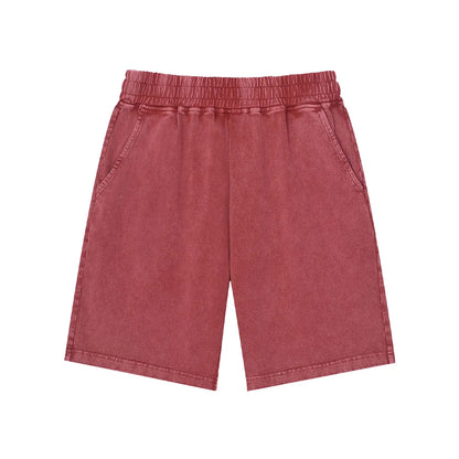 Essential Fashion Supplier Low MOQ Vintage Acid Wash Blank Custom Logo Mens Loose Fit Washed Shorts