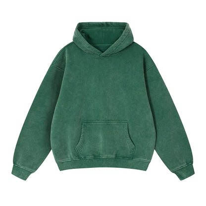 Heavyweight Fleece Supplier Low MOQ Vintage Snowflake Wash Blank Custom Logo Casual Hooded Sweatshirt