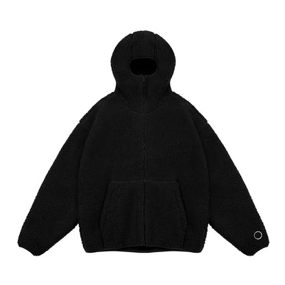 Heavyweight Wool Winter Zipper Hooded Jacket