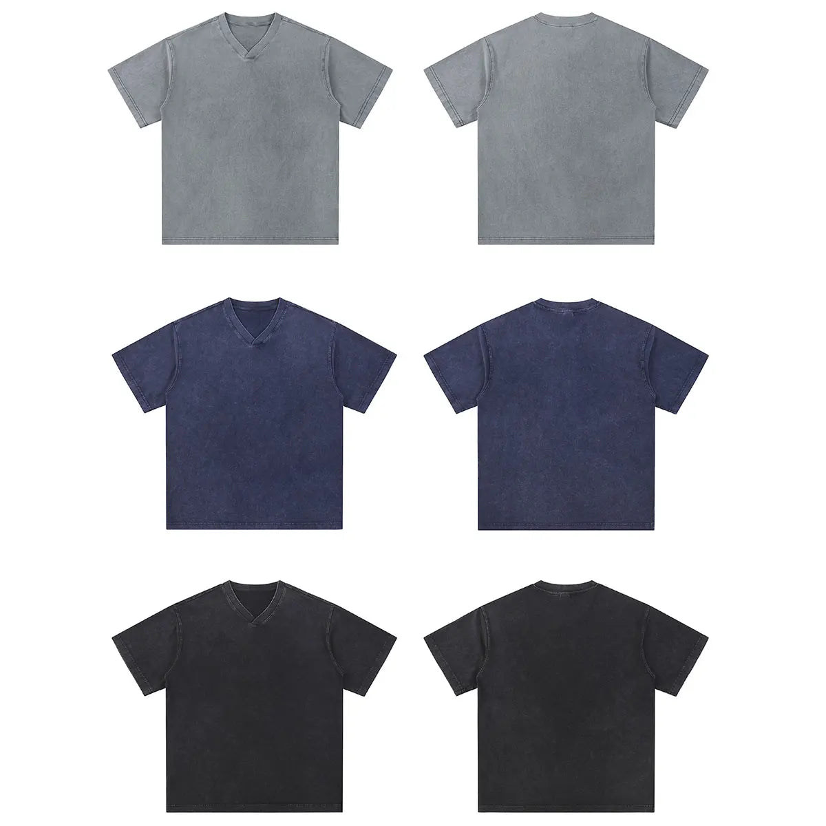 Trending Streetwear Supplier Low MOQ Vintage Oversized Blank Custom Logo Mens V Neck T Shirt