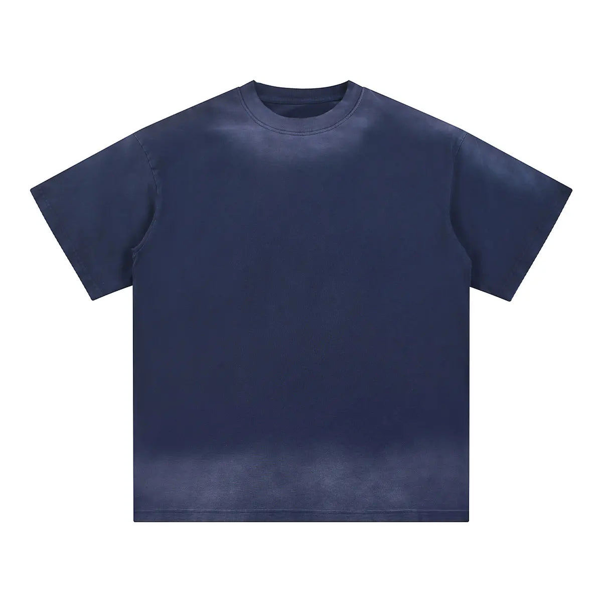 Heavyweight Cotton Supplier Low MOQ Acid Wash Spray Wash Blank Custom Print Casual Crewneck Tee