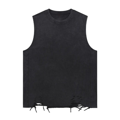Premium Comfort Manufacturer Supplier Low Moq Vintage Acid Wash Blank Vintage Acid Wash Blank Custom Logo Casual Tank Top