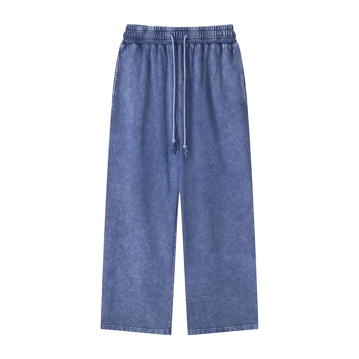 Heavyweight Cotton Supplier Low MOQ Acid Wash Spray Wash Blank Custom Print Casual Wide Leg Track Pants