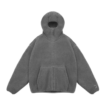 Heavyweight Wool Winter Zipper Hooded Jacket