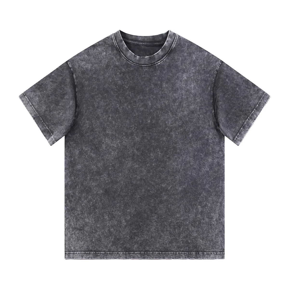 Heavyweight Cotton Supplier Low MOQ Acid Wash Garment Dye Blank Custom Print Casual Crewneck Tee