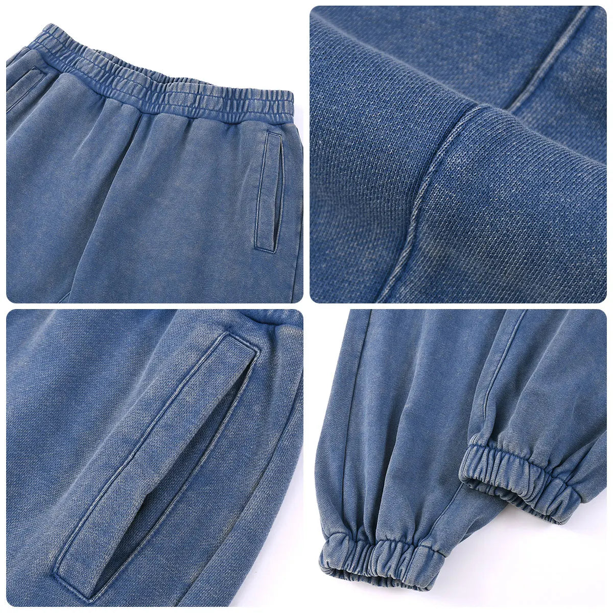 Heavyweight Cotton Supplier Low MOQ Acid Wash Snowflake Wash Blank Custom Print Casual Tapered Sweatpants