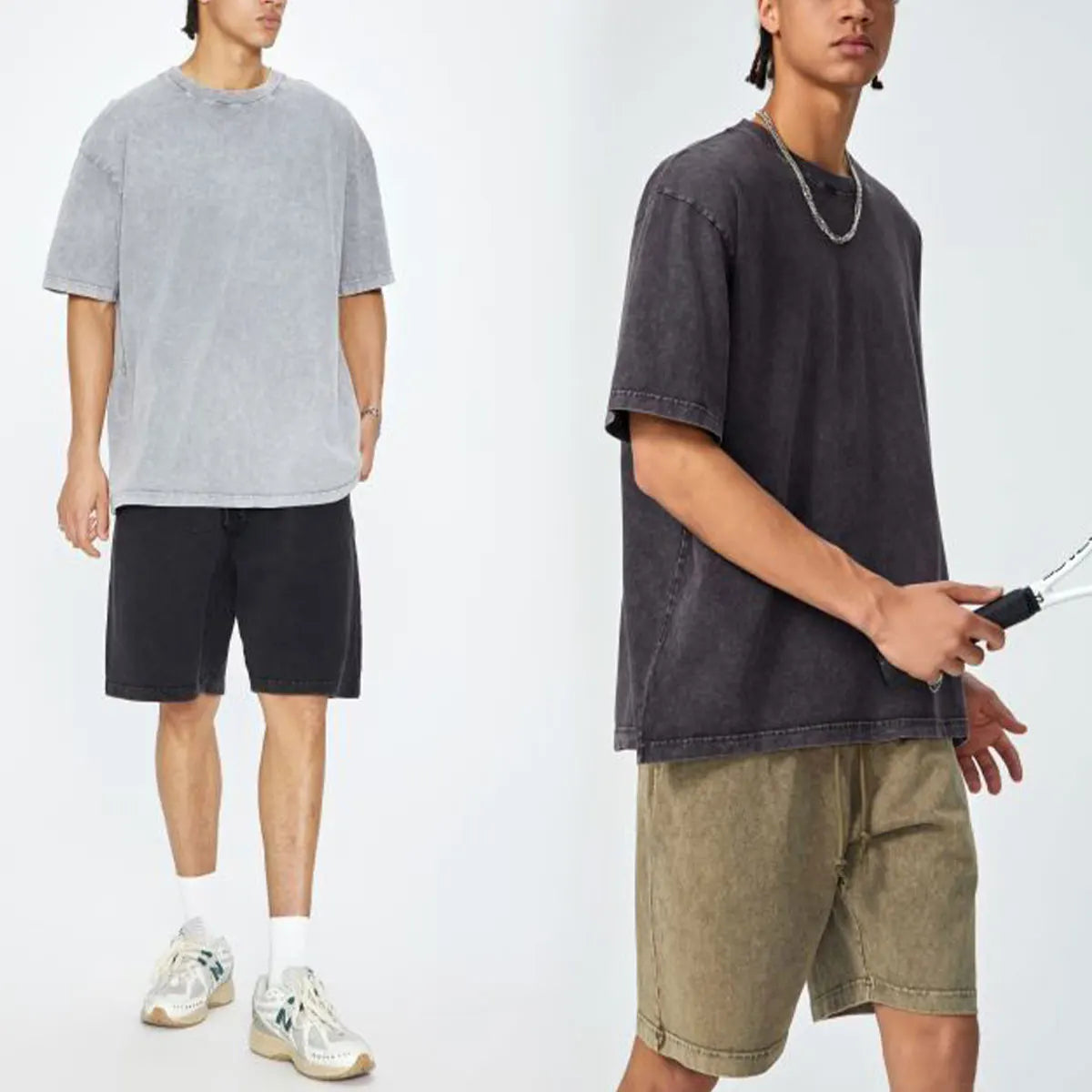 Vintage Fashion Supplier Low MOQ Acid Wash Snowflake Wash Blank Custom Print Mens Loose Fit T Shirt