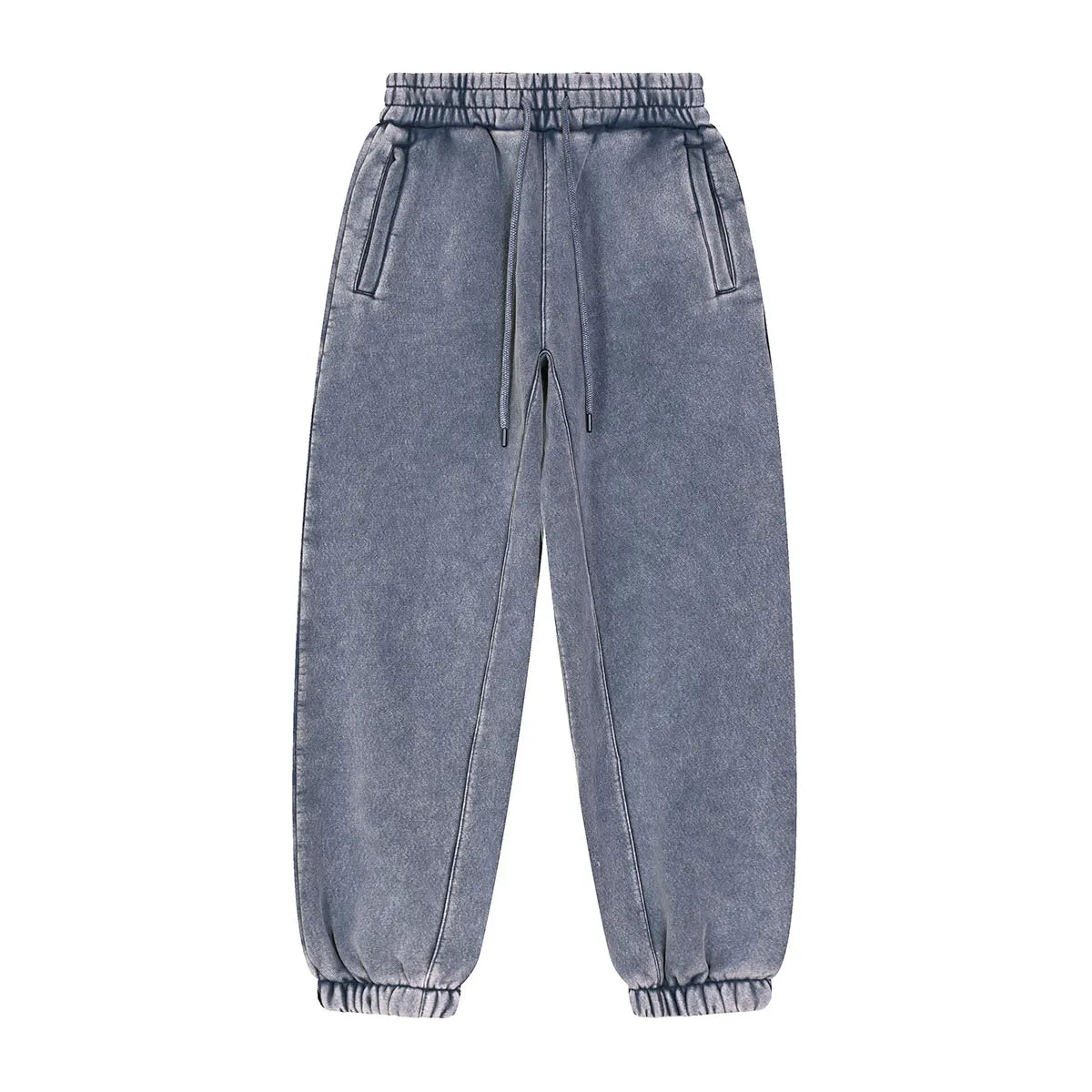 Trending Streetwear Supplier Low MOQ Vintage Fleece Lined Blank Custom Logo Unisex Snowflake Wash Jogger Pants