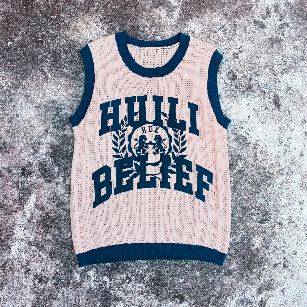 Basic Crew Neck Loose Fit Unisex Tshirts Custom Embroidery logo Men Crochet Knit Sleeveless Sweater T-shirt
