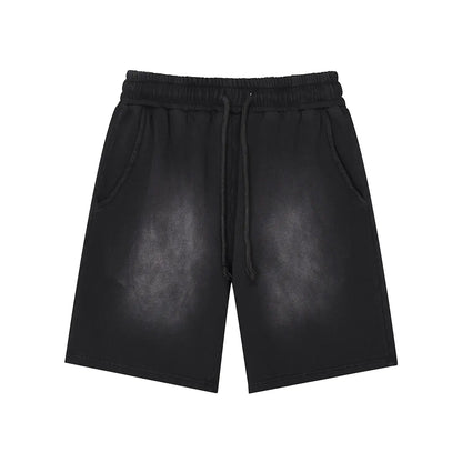 Vintage Fashion Supplier Low MOQ Acid Wash Garment Dye Blank Custom Print Mens Loose Fit Summer Shorts