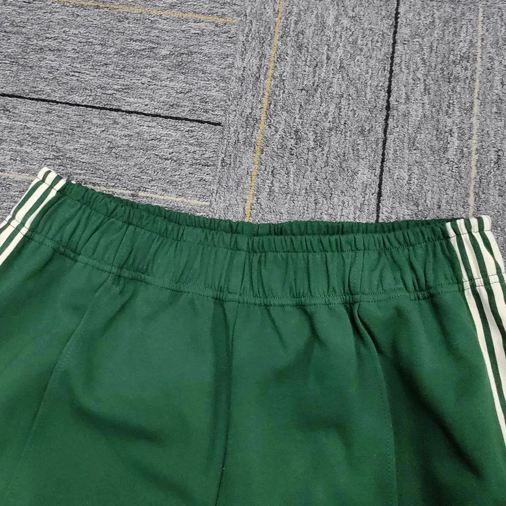 Clothing Suppliers Oem Customized Stripe Tape Side Sports Pants Men Custom Logo Patched Flare Leg Jersey Sweatpants