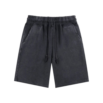 Essential Fashion Supplier Low MOQ Vintage Acid Wash Blank Custom Logo Mens Loose Fit Washed Shorts