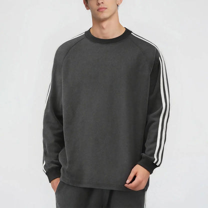 Vintage Fashion Supplier Low MOQ Acid Wash Washed Blank Custom Print Mens Striped Jogger Tracksuit