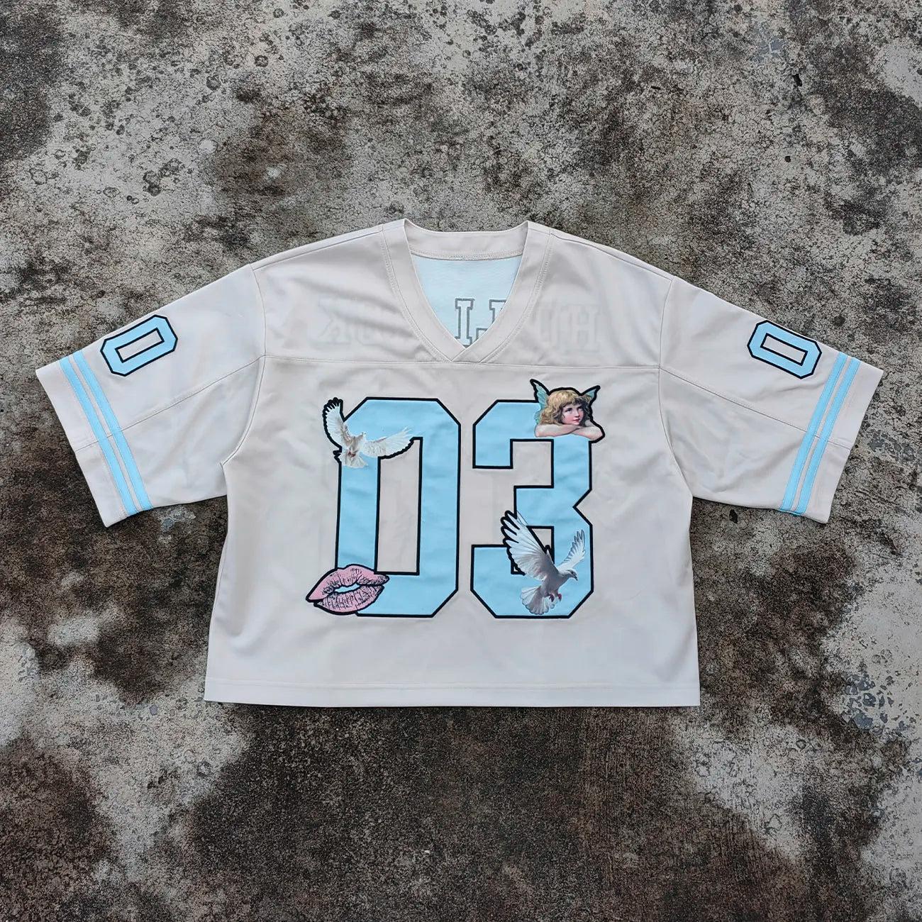 Custom Dtg Printed T-shirts Short Sleeve Heavyweight Cotton Men v Neck Embroidery logo Boxy Cropped T Shirt