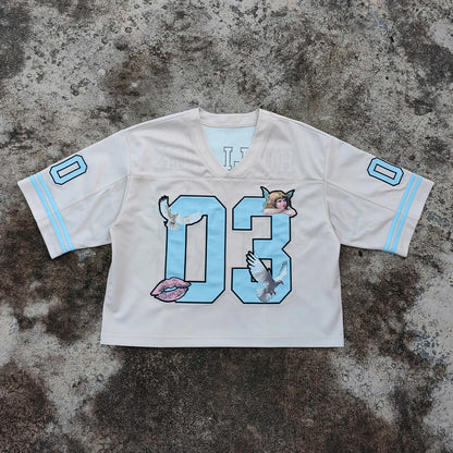 Custom Dtg Printed T-shirts Short Sleeve Heavyweight Cotton Men v Neck Embroidery logo Boxy Cropped T Shirt
