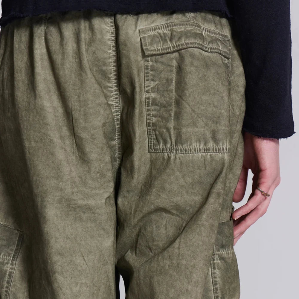 Huilin Manufacturer Oem Vintage Washed Oversized Fit Cargo Pants Men Custom Baggy Wide Leg Parachute Pants