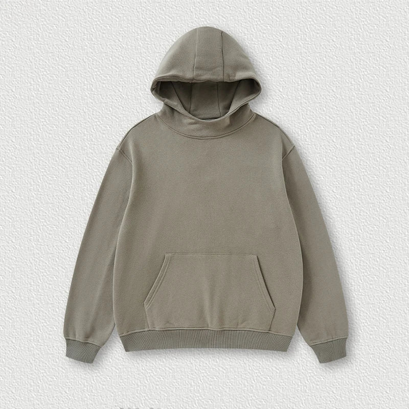 Huili Wholesale Sweatshirts Custom Thick Cotton Oversized Hoodies Unisex Solid Color Blank Pullover Hoodie