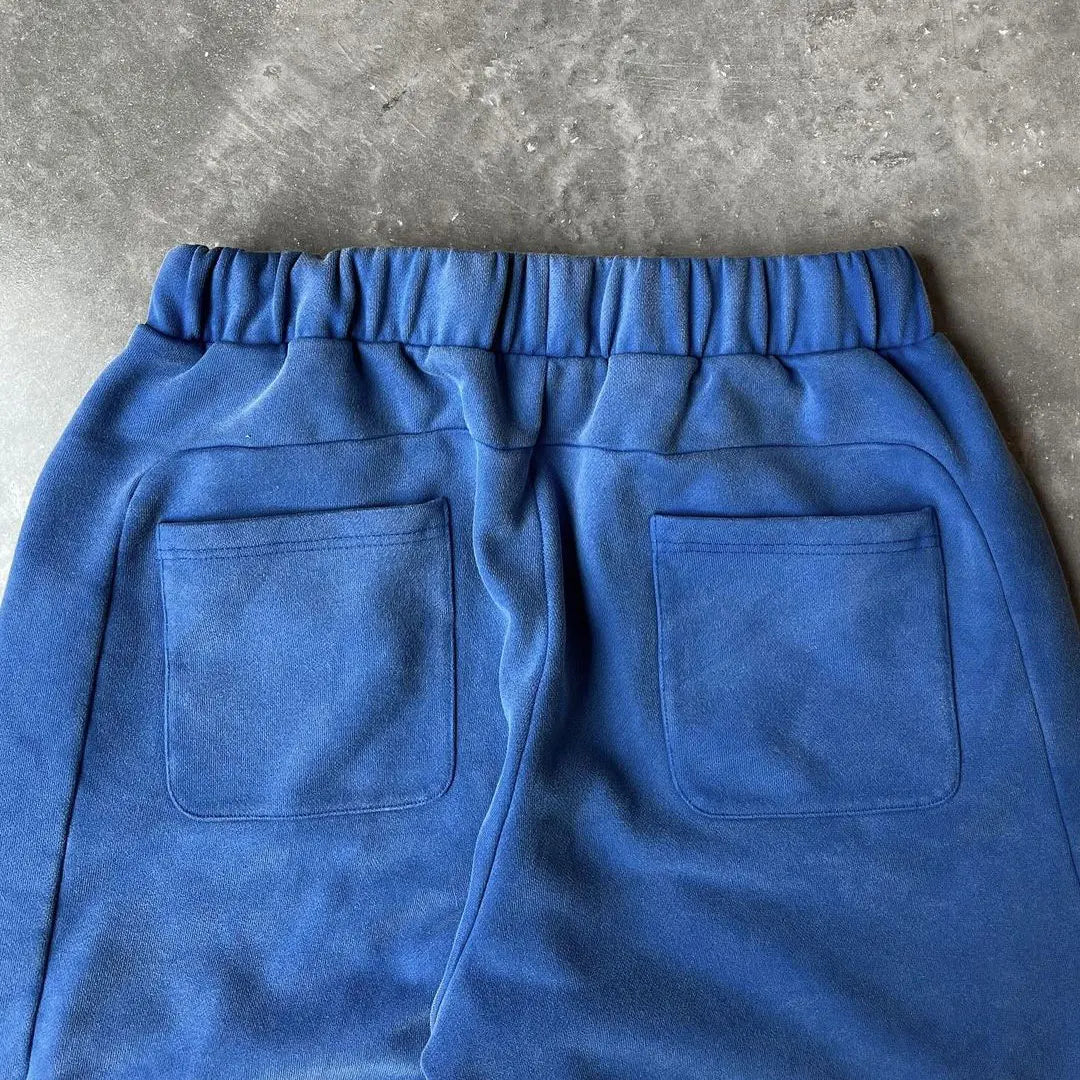 Huili Manufacturer Oem Drawstring Waist Blank Thick Cotton Sweatpants Men Wide Leg 500 Gsm Loose Fit Baggy Sweatpants